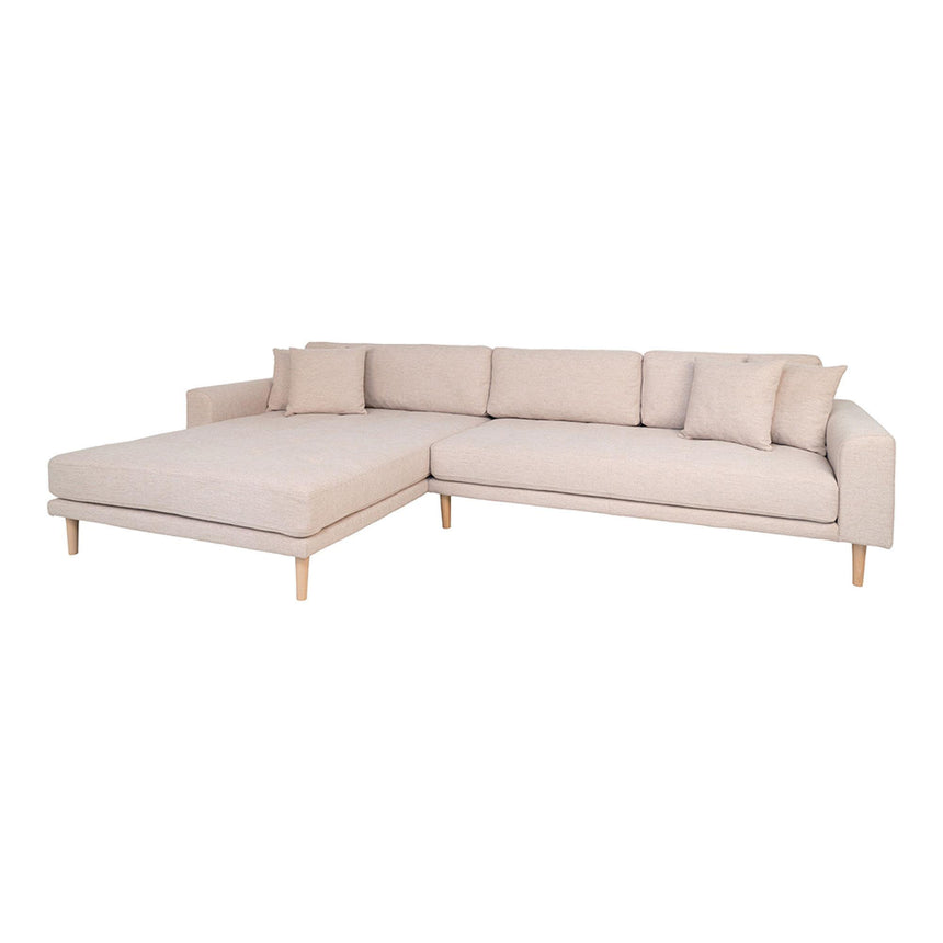 Lido Sand Fabric Left Hand Facing Lounge Sofa with Natural Legs-3