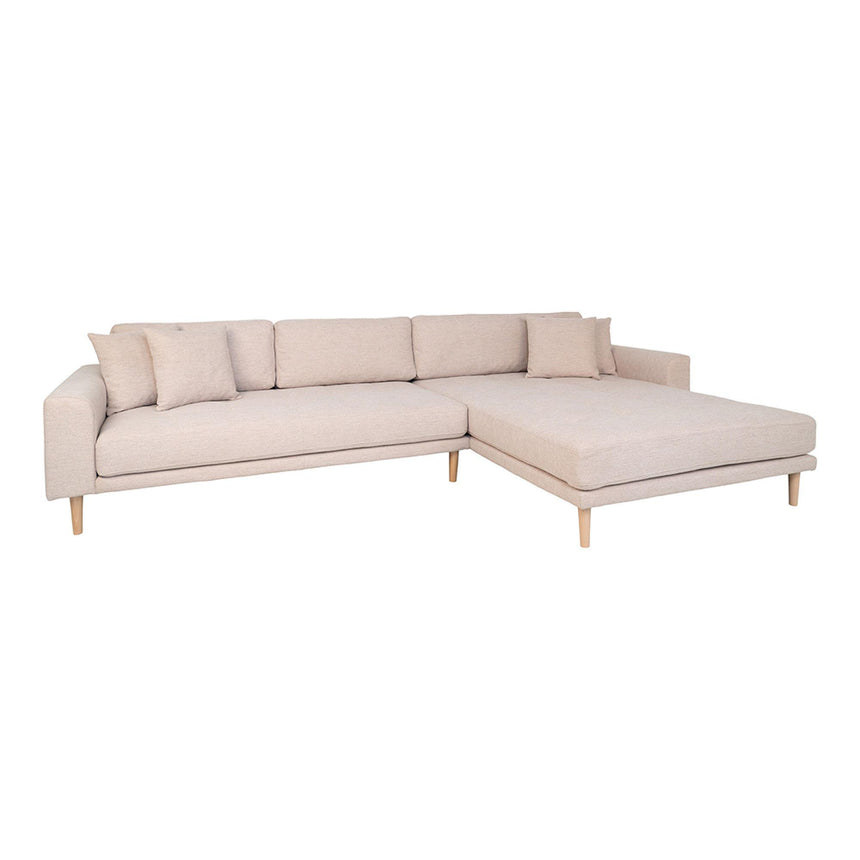 Lido Sand Fabric Right Hand Facing Lounge Sofa with Natural Legs-3