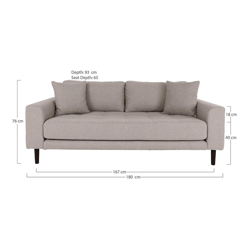 Lido Stone Fabric 2.5 Seater Sofa-2