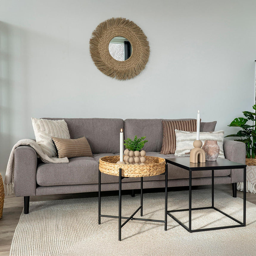 Lido Stone Fabric 3 Seater Sofa-3