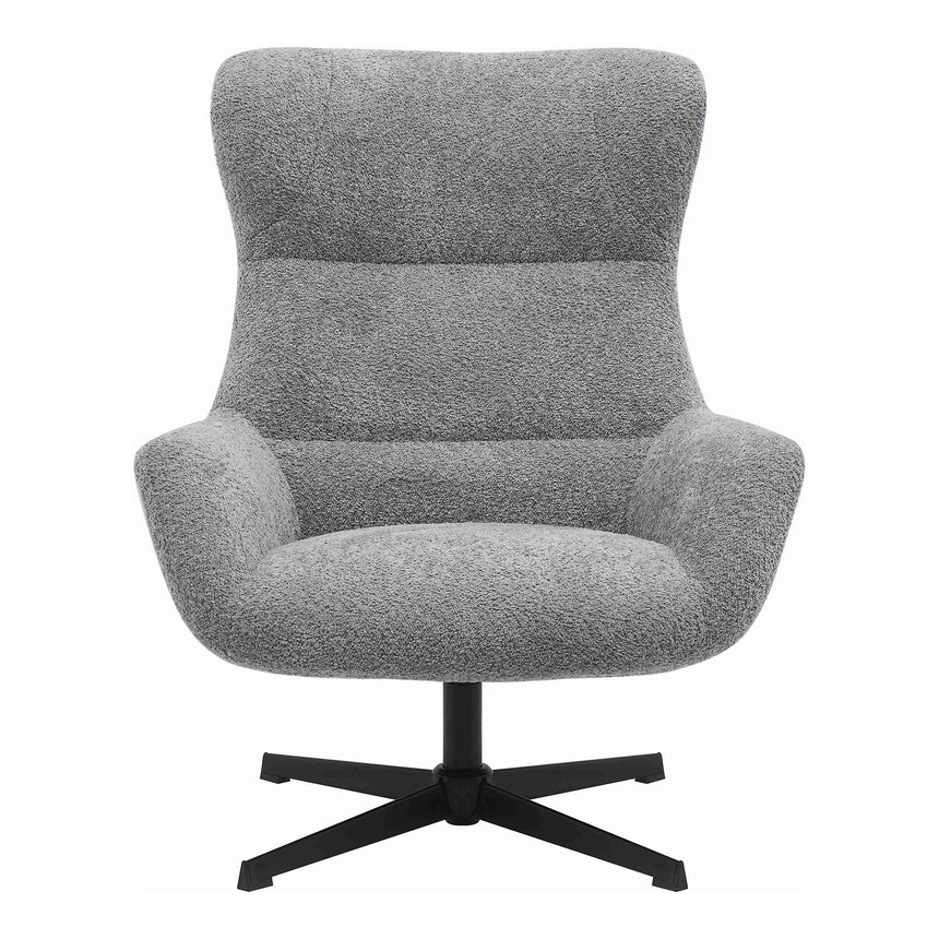 Bescia Dark Grey Fabric Swivel Lounge Chair-2