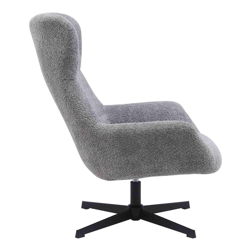 Bescia Dark Grey Fabric Swivel Lounge Chair-3