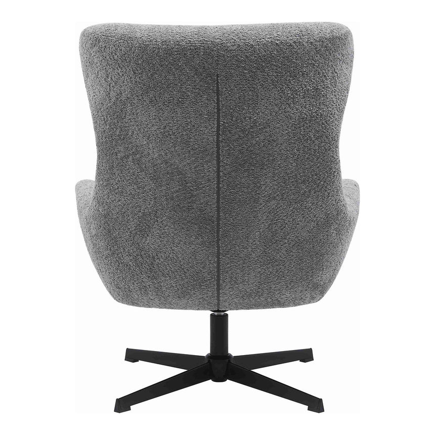 Bescia Dark Grey Fabric Swivel Lounge Chair-4