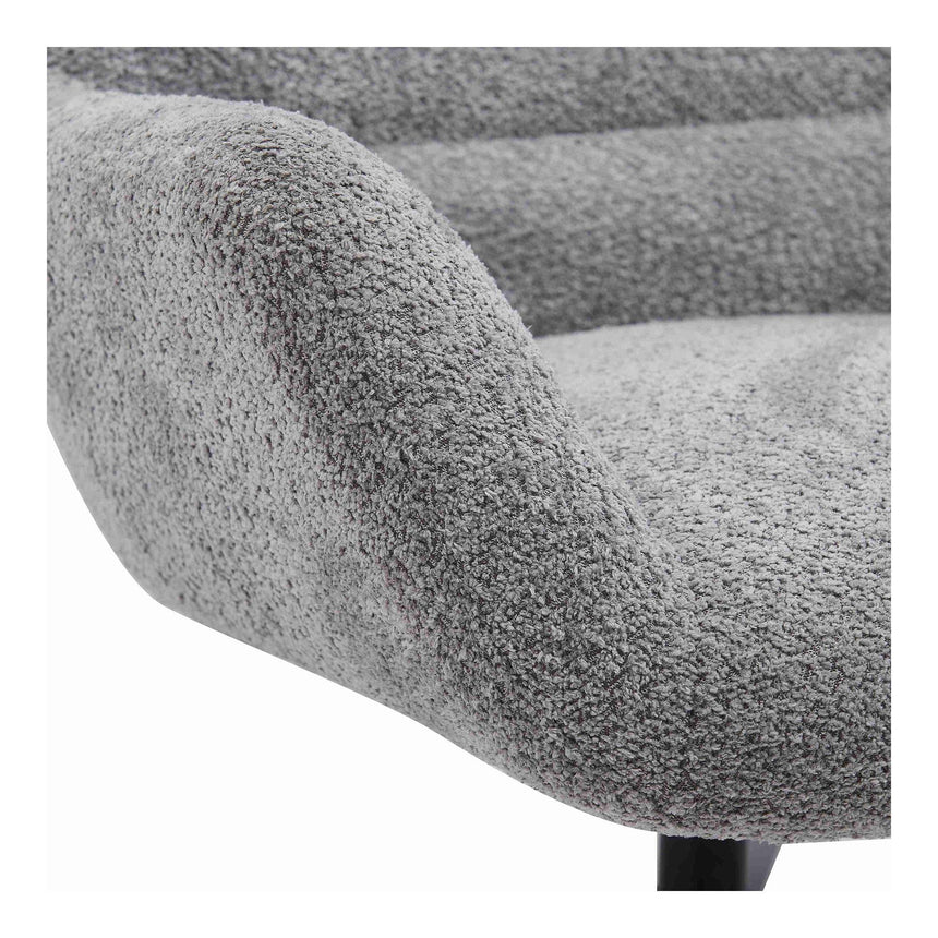 Bescia Dark Grey Fabric Swivel Lounge Chair-5