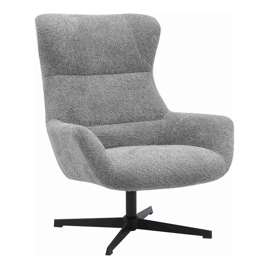 Bescia Dark Grey Fabric Swivel Lounge Chair-6