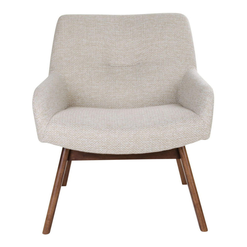 London Sand Fabric Lounge Chair with Walnut Legs-3