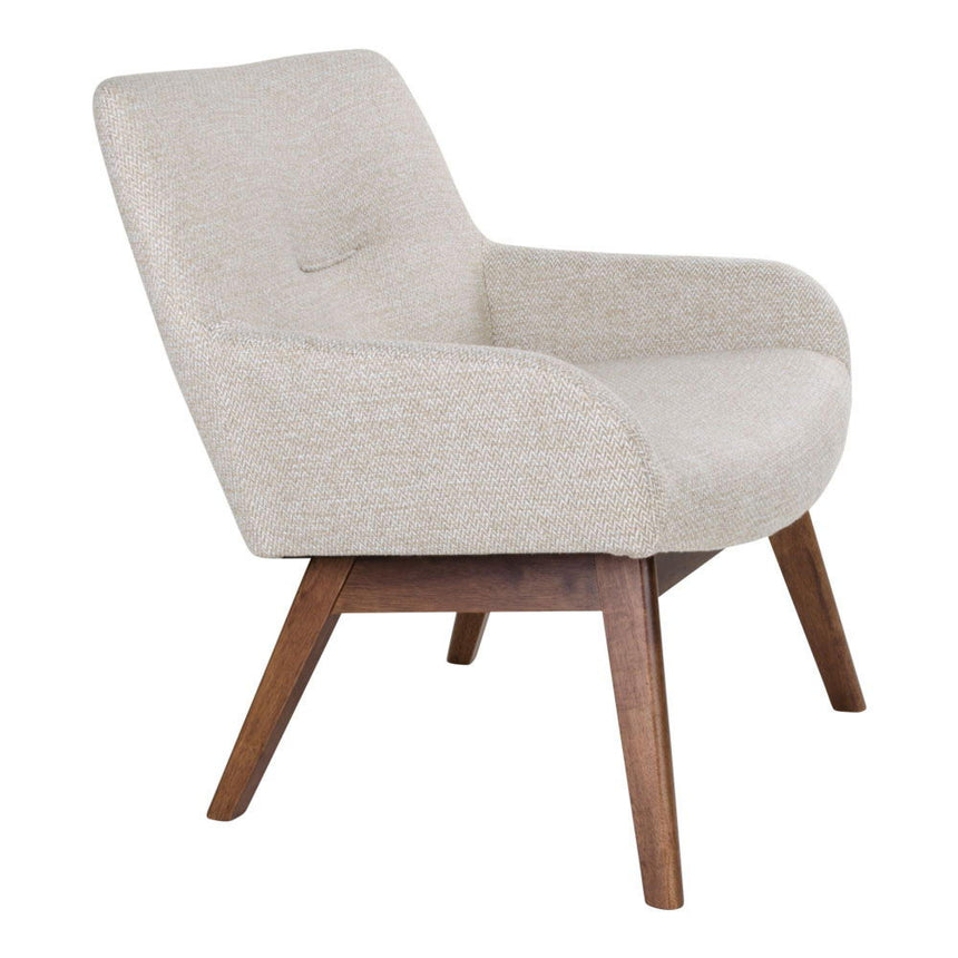 London Sand Fabric Lounge Chair with Walnut Legs-4