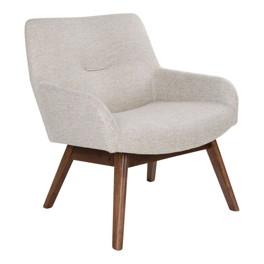 London Sand Fabric Lounge Chair with Walnut Legs-6
