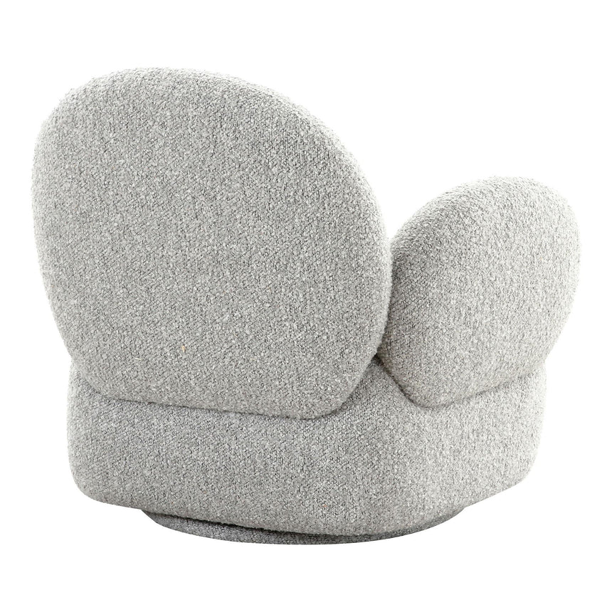 Messina Light Grey Boucle Fabric Swivel Lounge Chair-5