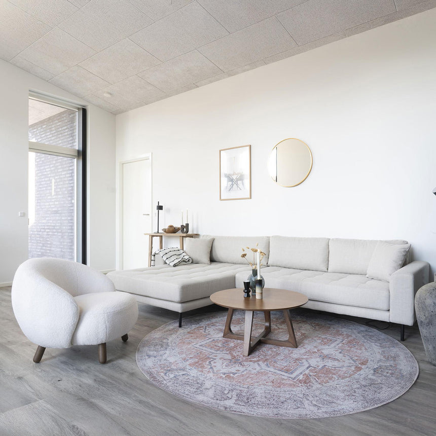 Savona White Fabric Lounge Chair-2