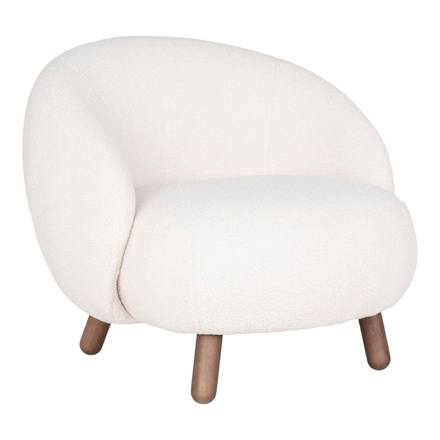 Savona White Fabric Lounge Chair-5