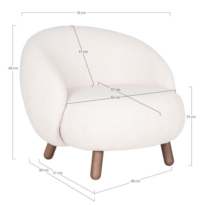 Savona White Fabric Lounge Chair-8