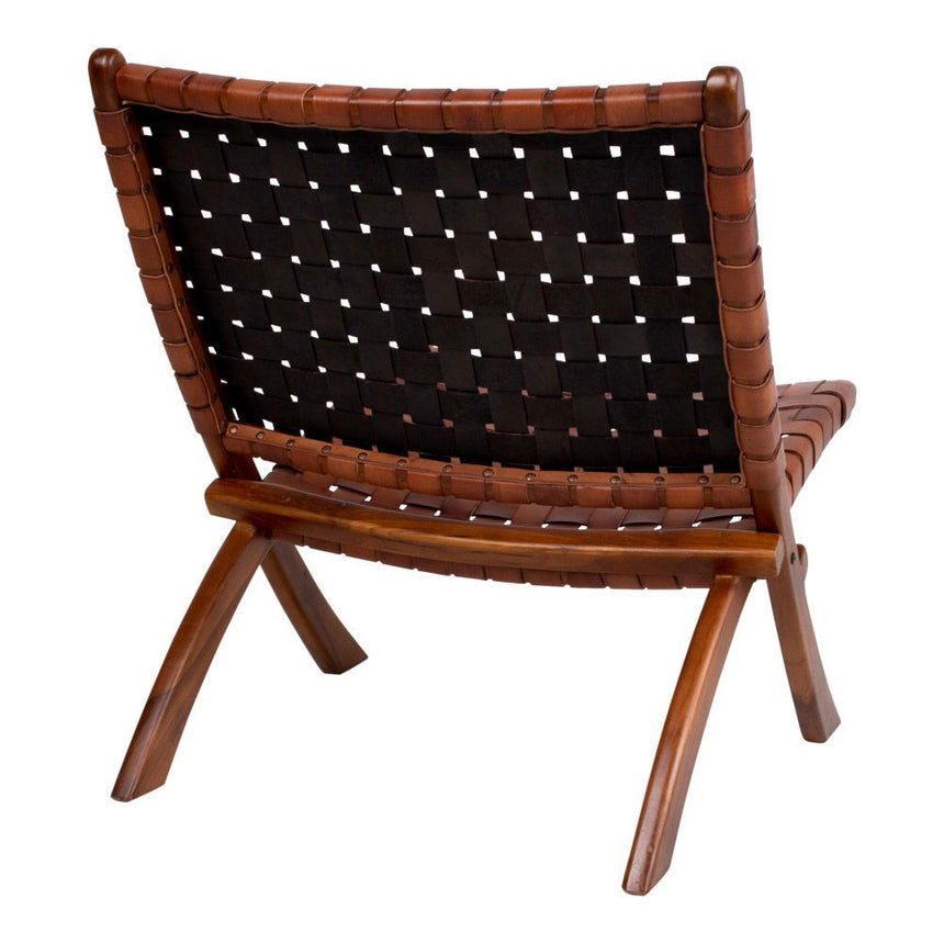 Perugia Brown Leather Folding Chair-5
