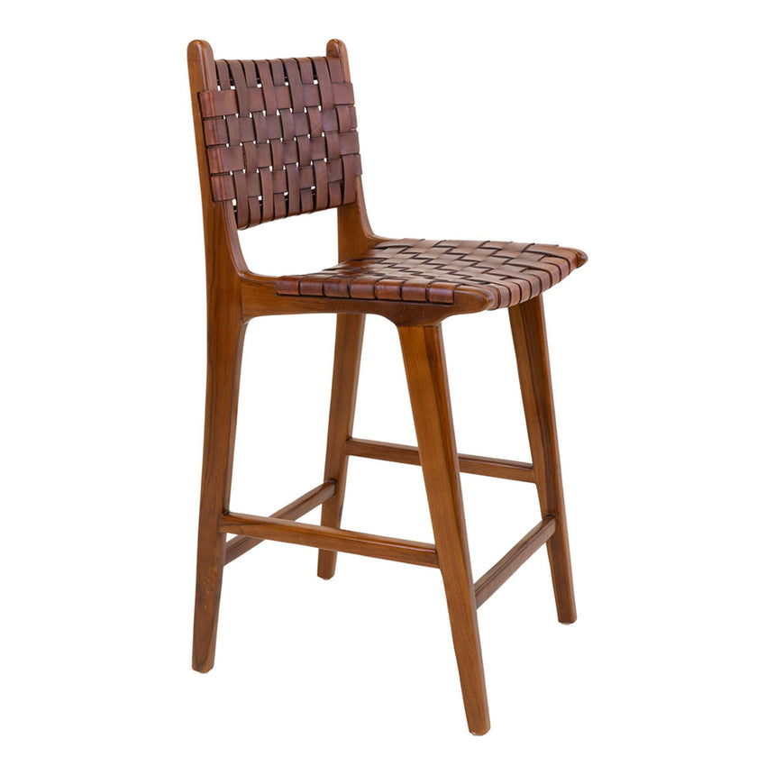 Perugia Brown Leather Bar Chair-3