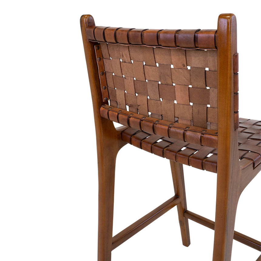 Perugia Brown Leather Bar Chair-6