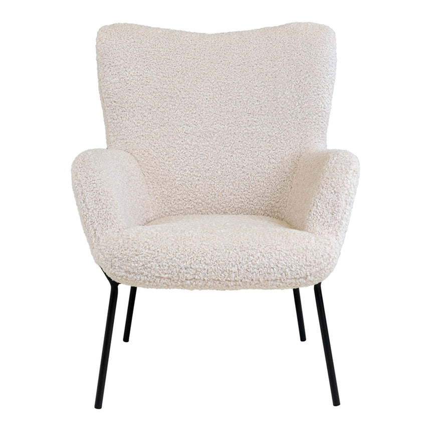 Glasgow White Faux Lambskin Armchair -2