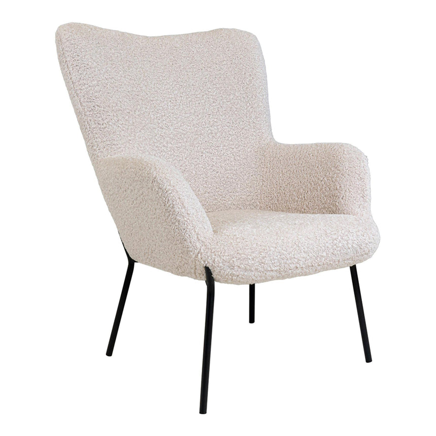 Glasgow White Faux Lambskin Armchair -3