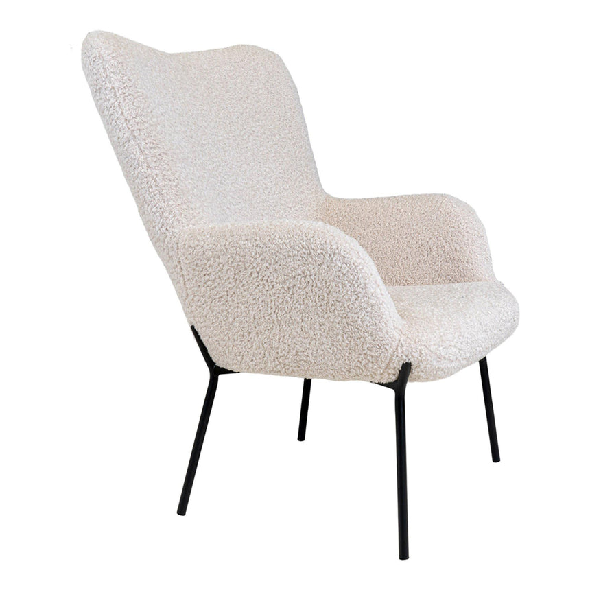 Glasgow White Faux Lambskin Armchair -4