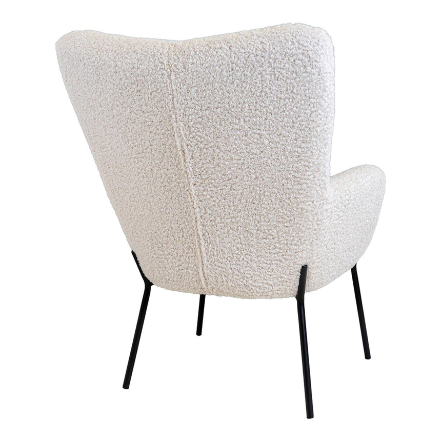 Glasgow White Faux Lambskin Armchair -5