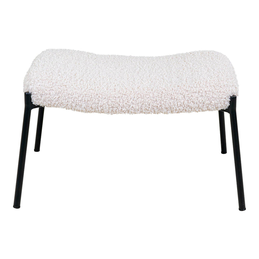 Glasgow White Faux Lambskin Footstool-2