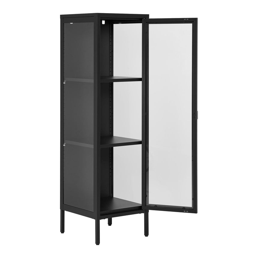 Nondalton Black 140cm Slim Display Cabinet-2