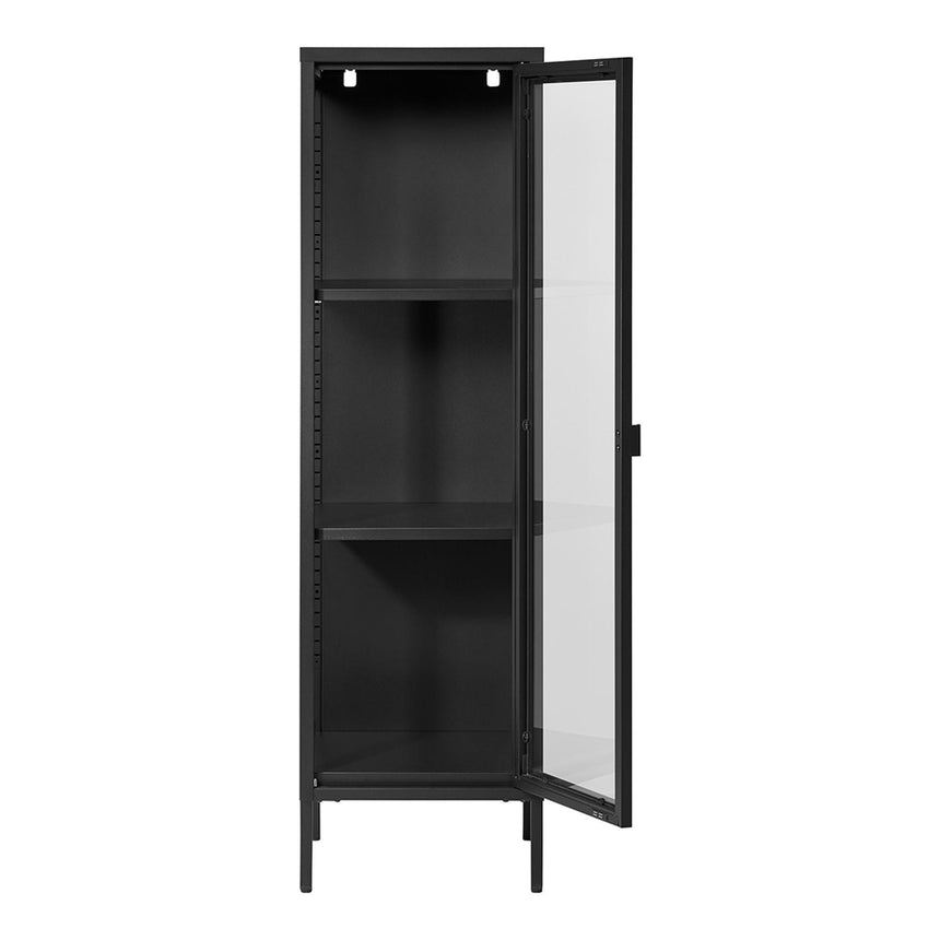 Nondalton Black 140cm Slim Display Cabinet-3