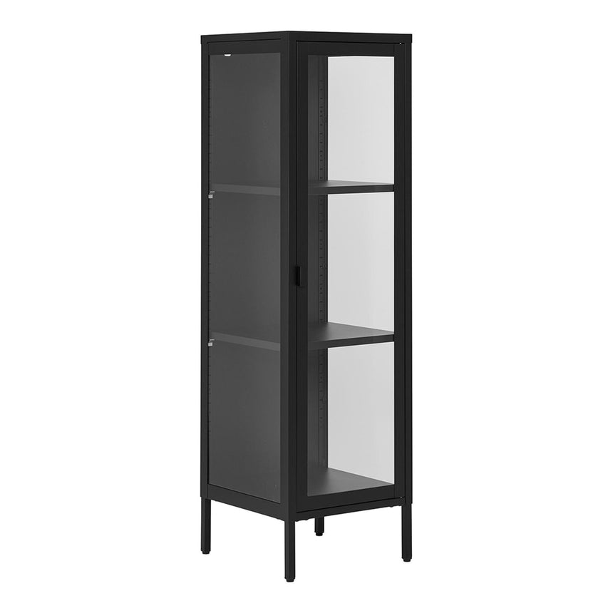 Nondalton Black 140cm Slim Display Cabinet-4