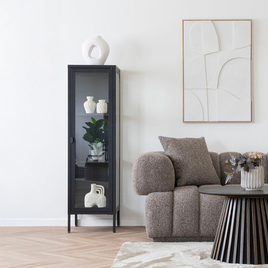 Nondalton Black 140cm Slim Display Cabinet-6