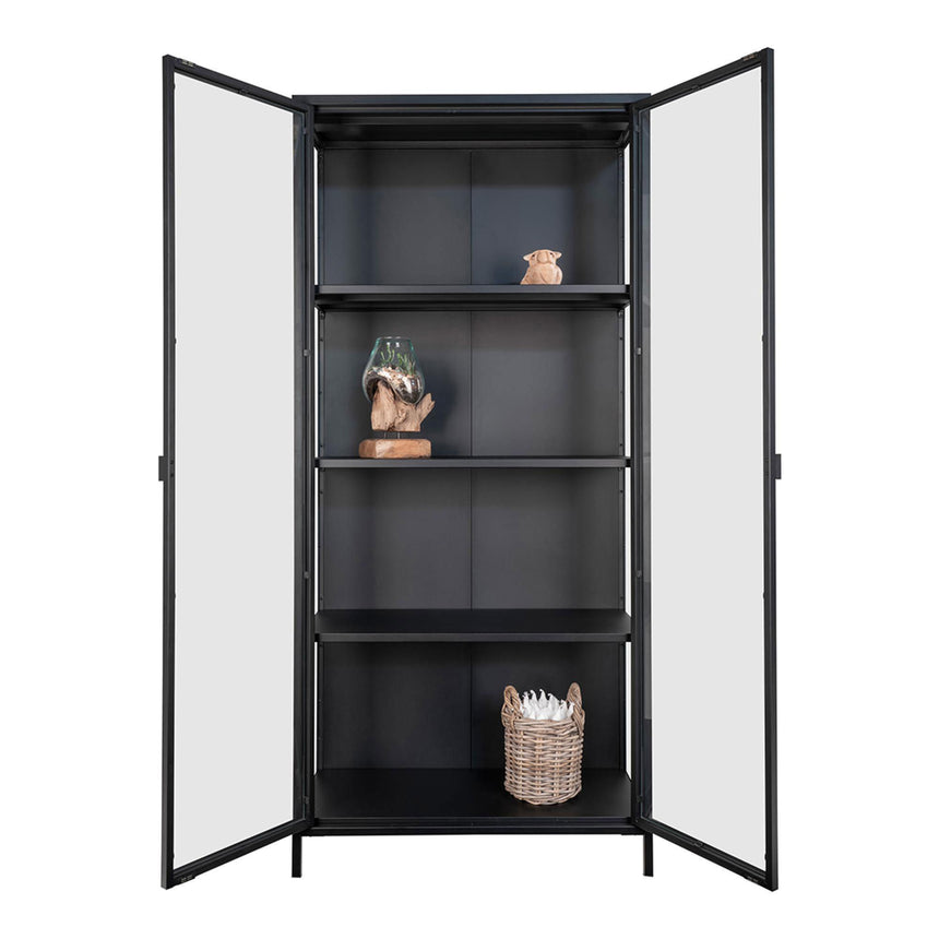 Nondalton Black Metal 2 Door Display Cabinet-5