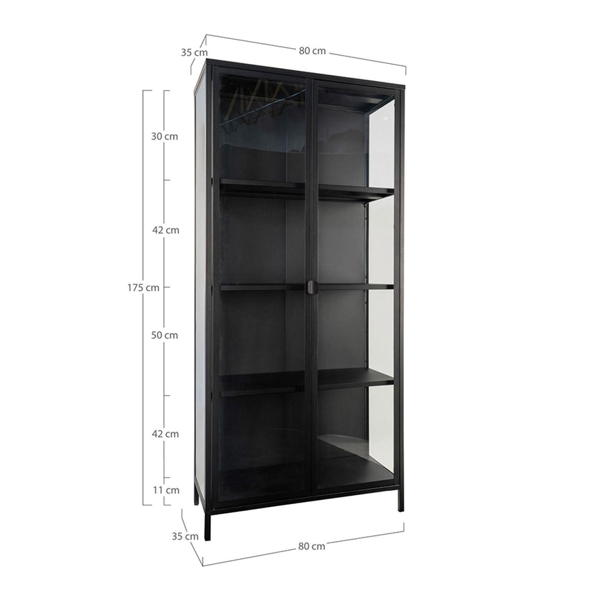 Nondalton Black Metal 2 Door Display Cabinet-8