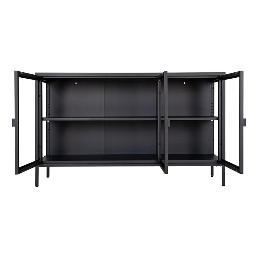 Nondalton Black Metal 3 Door Sideboard-2