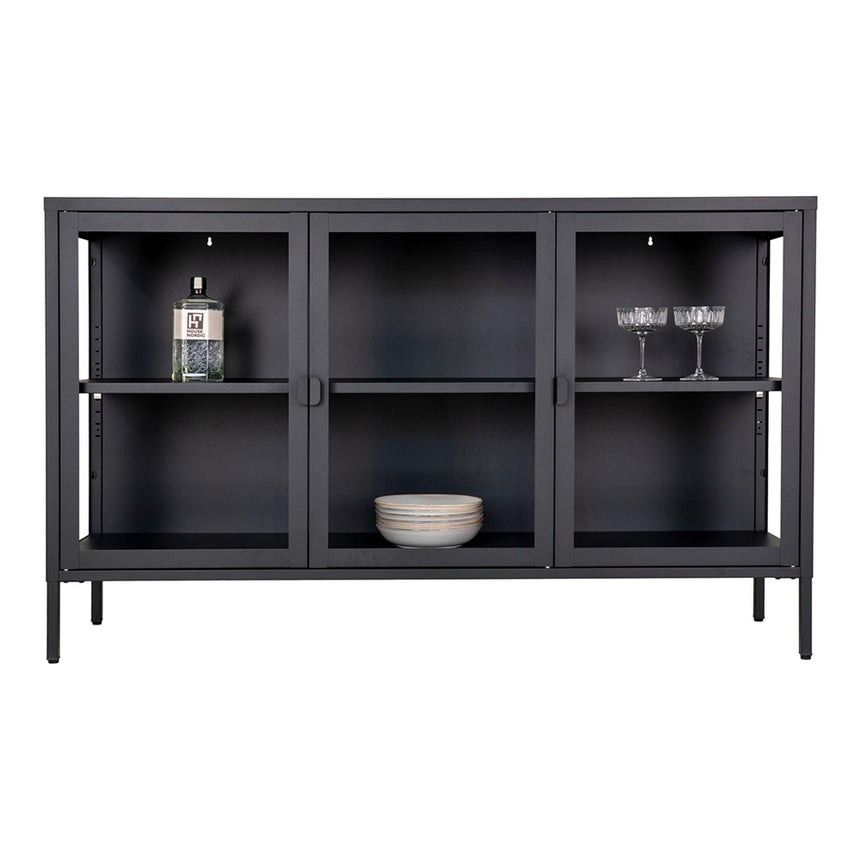 Nondalton Black Metal 3 Door Sideboard-3