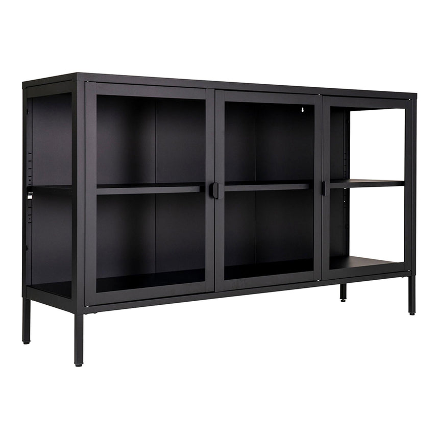 Nondalton Black Metal 3 Door Sideboard-4