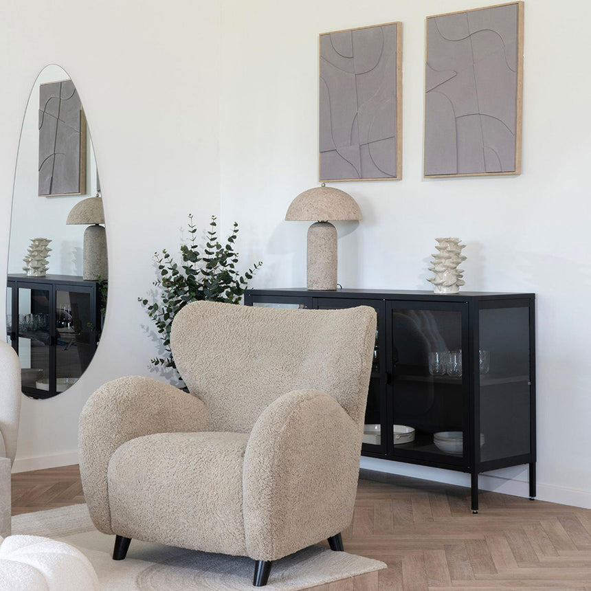 Nondalton Black Metal 3 Door Sideboard-5