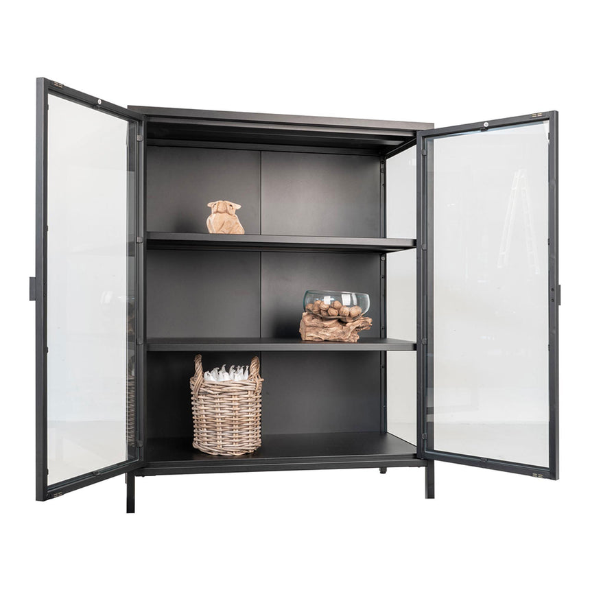 Nondalton Black Metal Display Cabinet-2