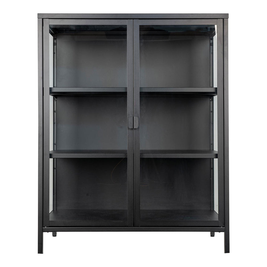 Nondalton Black Metal Display Cabinet-3