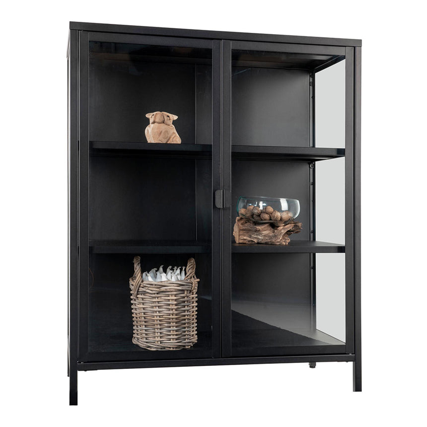 Nondalton Black Metal Display Cabinet-4