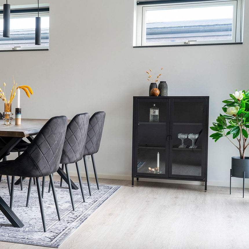 Nondalton Black Metal Display Cabinet-5