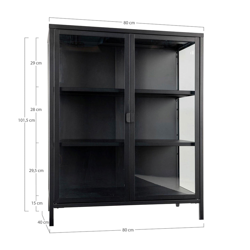 Nondalton Black Metal Display Cabinet-6