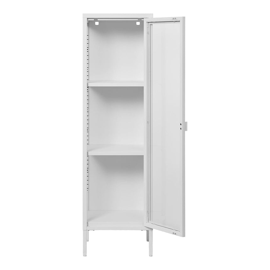 Nondalton White 140cm Slim Display Cabinet-3