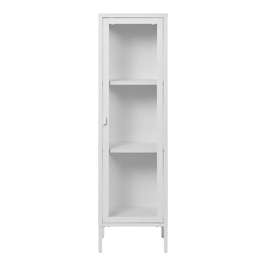 Nondalton White 140cm Slim Display Cabinet-5