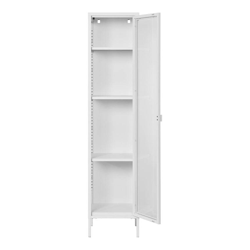 Nondalton White 180cm Slim Display Cabinet-3
