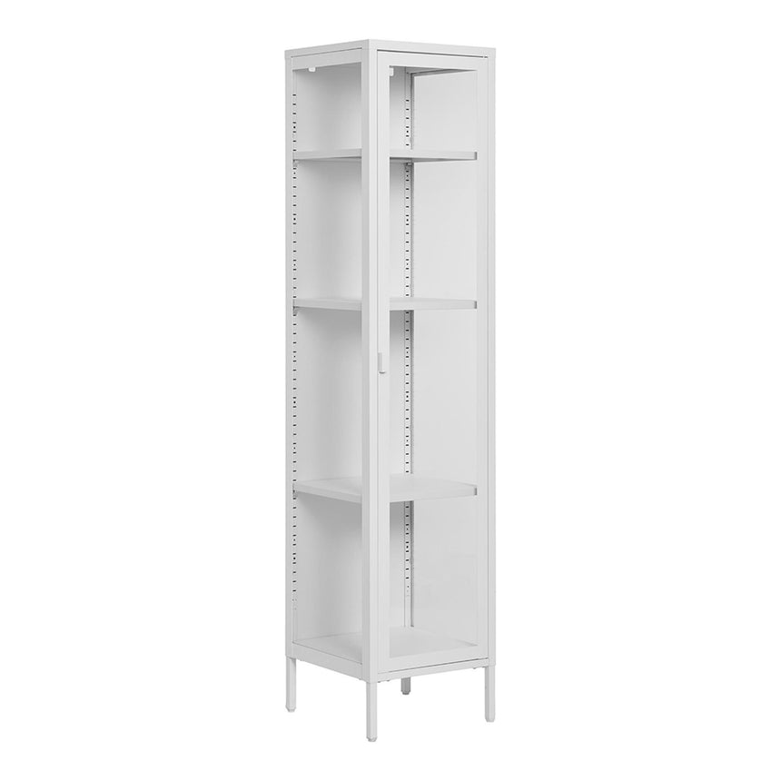 Nondalton White 180cm Slim Display Cabinet-5
