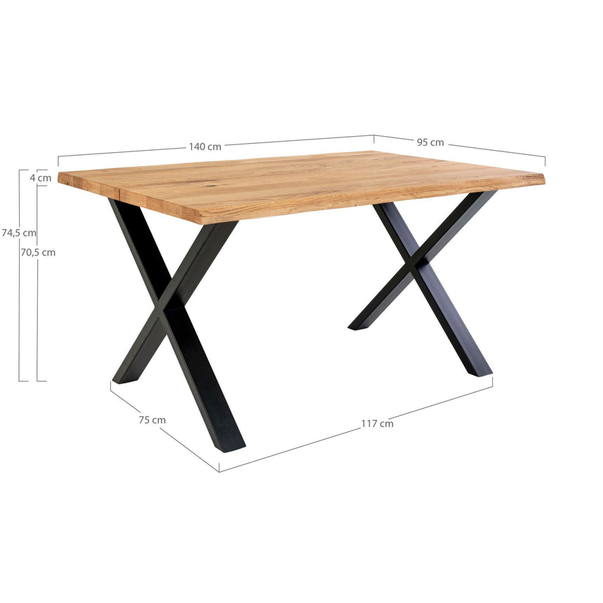 Toulon 140cm Natural Oak Dining Table-6