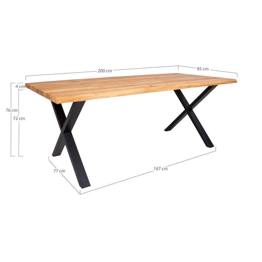 Toulon 200cm Natural Oak Dining Table-8