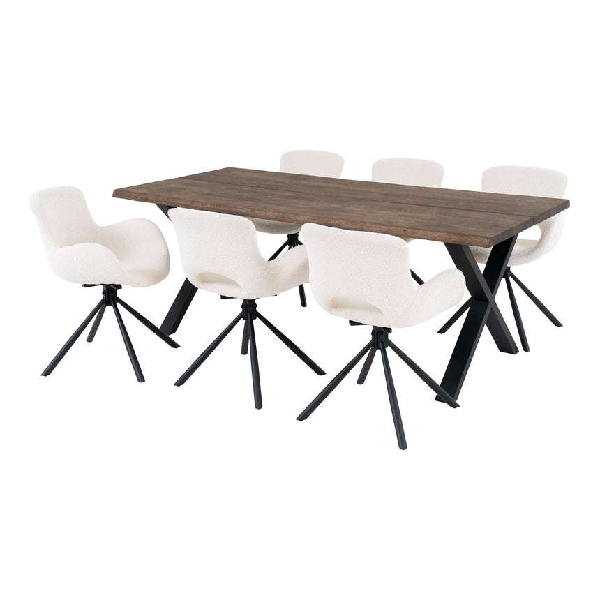 Toulon 200cm Smoked Oiled Oak Dining Set with 6 Mauston Chairs-2