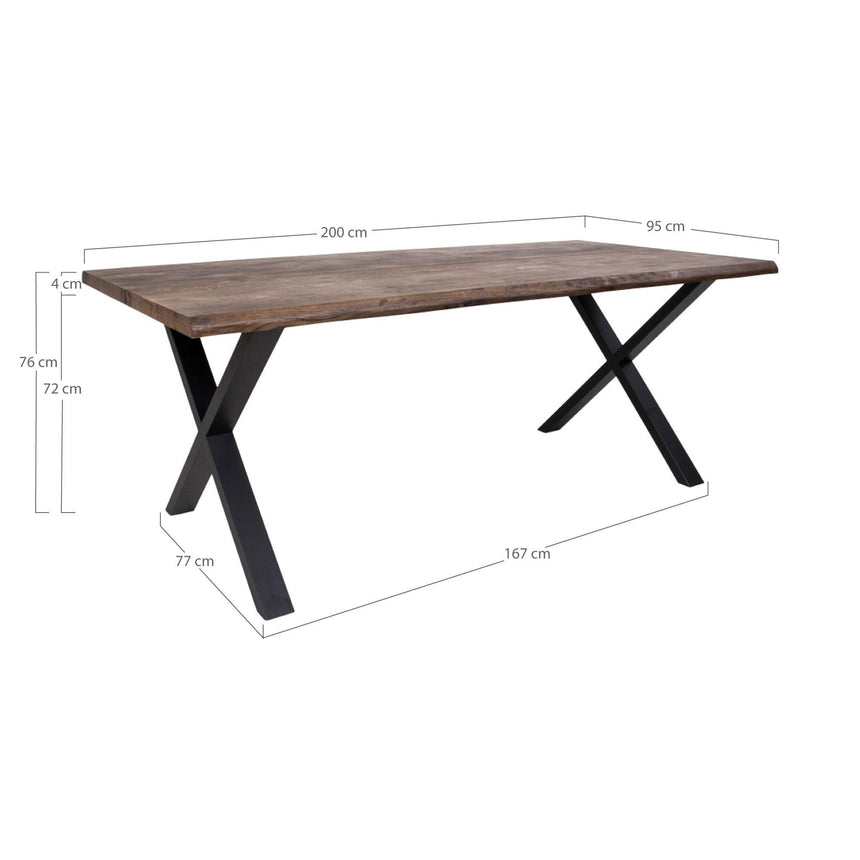 Toulon 200cm Smoked Oiled Oak Dining Table-8