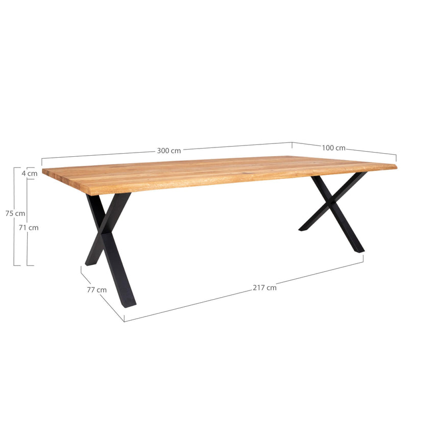 Toulon 300cm Natural Oak Dining Table-7