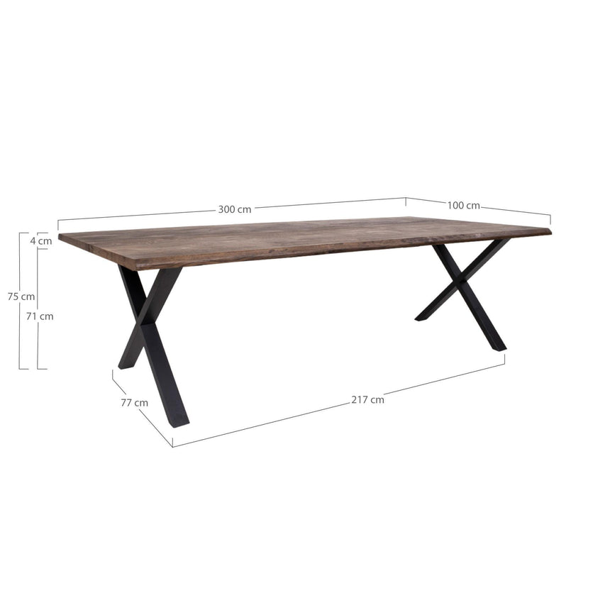Toulon 300cm Smoked Oiled Oak Dining Table-5