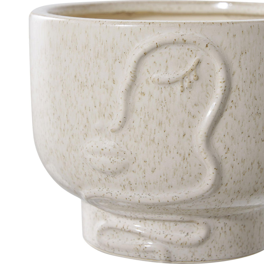 Beige Ceramic Flowerpot-2